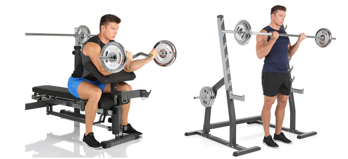 Bicep curls op FT2 schuine bank met curldesk